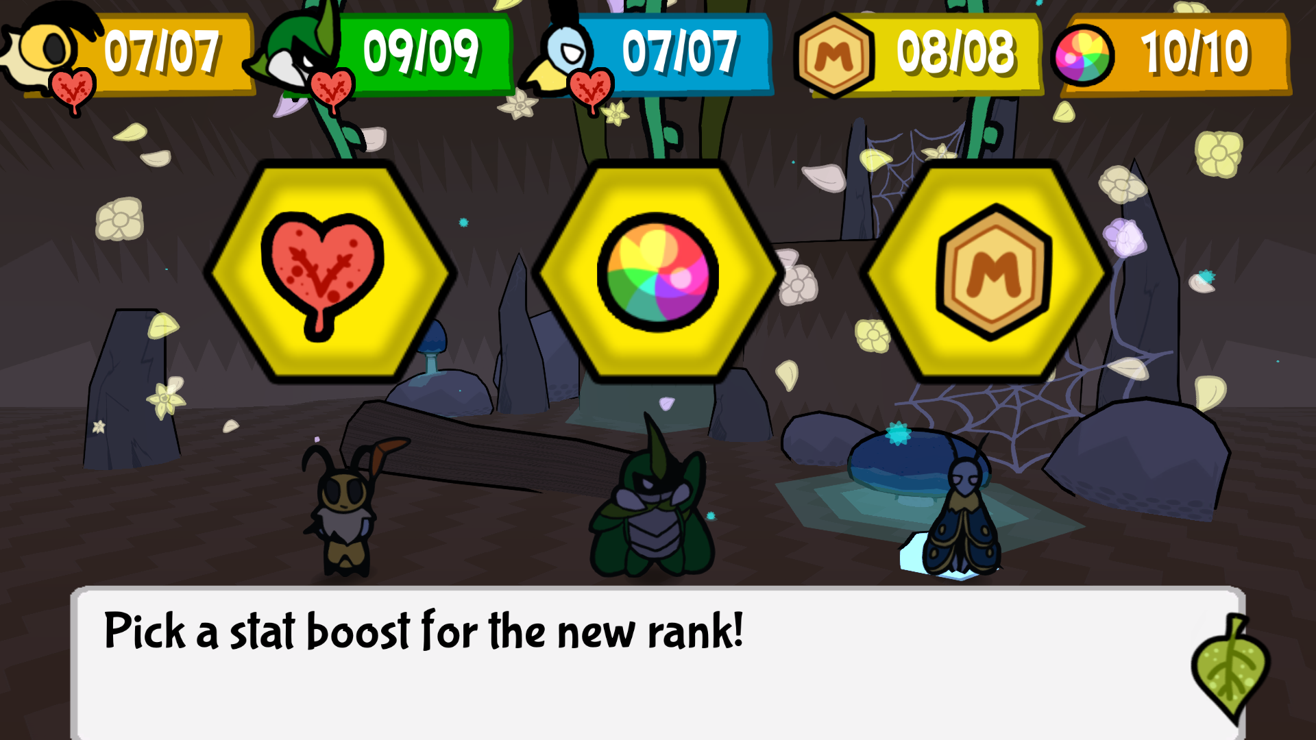 Level up screen