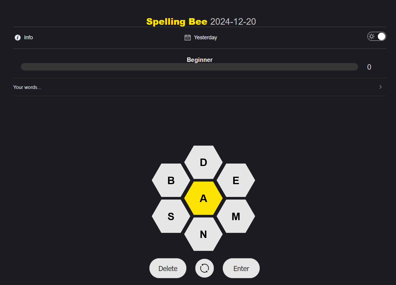 Free Spelling Bee UI